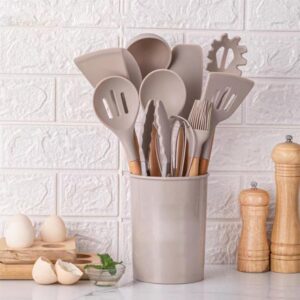 Cozinha silicone antiaderente com cabo madeira | cozinha para assar e servir, essenciais cozinha para casa nova Ngumms