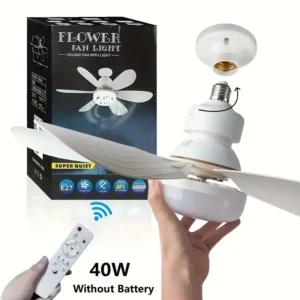 Ventilador de Luz Inteligente para Casa com Base de Parafuso E27